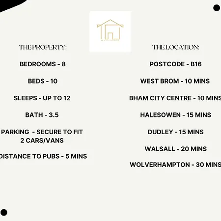 Huge 8 Bedroom Contractor House, Birmingham, Links To M5, M6 & A38