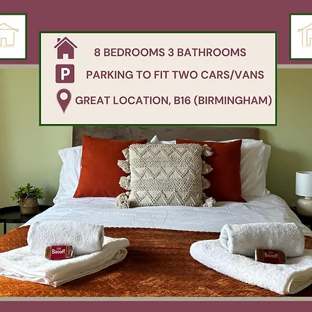 Huge 8 Bedroom Contractor House, Birmingham, Links To M5, M6 & A38 Apartment Birmingham
